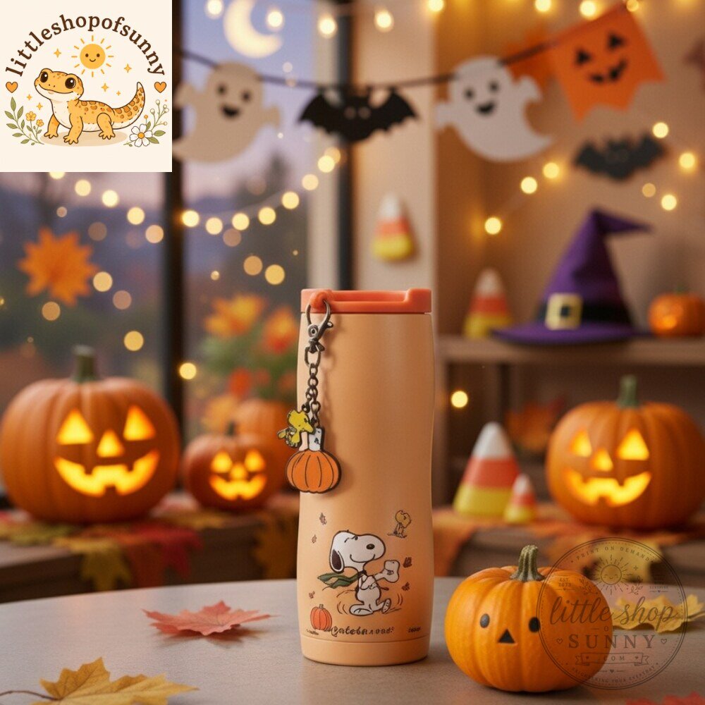 Starbucks x Peanuts Snoopy Halloween Stainless Steel Tumbler with Pumpkin Charm
