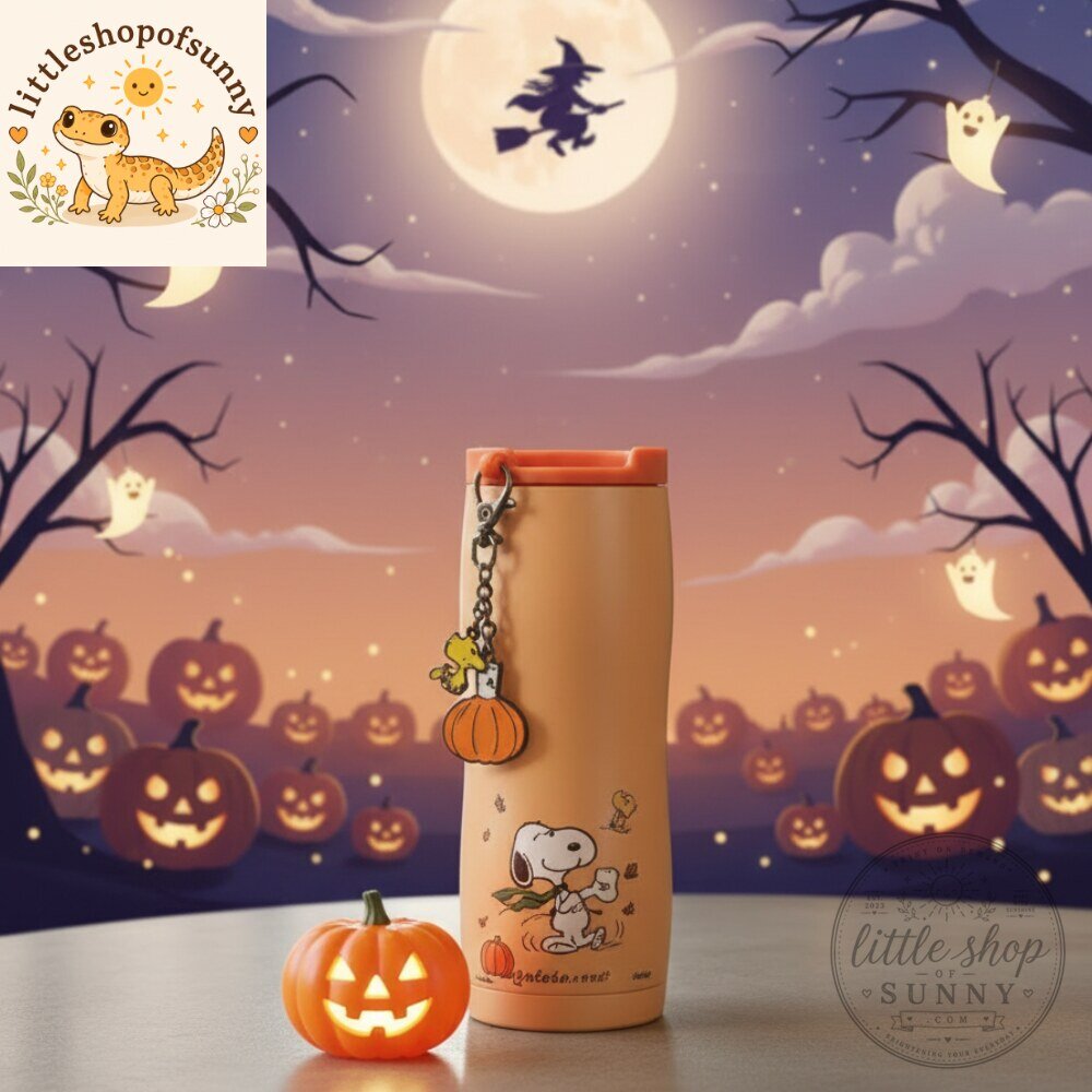 Starbucks x Peanuts Snoopy Halloween Stainless Steel Tumbler with Pumpkin Charm 5 Starbucks x Peanuts Snoopy Halloween Stainless Steel Tumbler with Pumpkin Charm