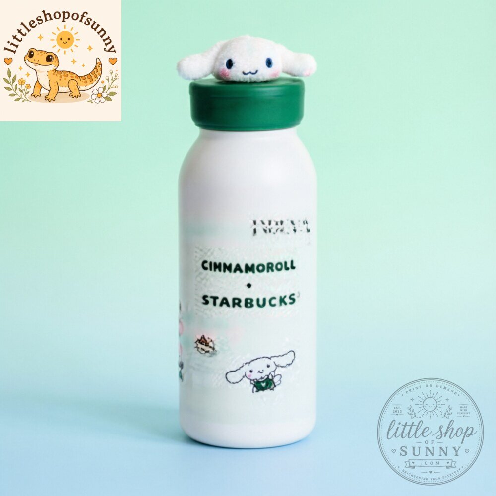Cinnamoroll x Starbucks Water Bottle with Figure Lid 4 Cinnamoroll x Starbucks Water Bottle with Figure Lid
