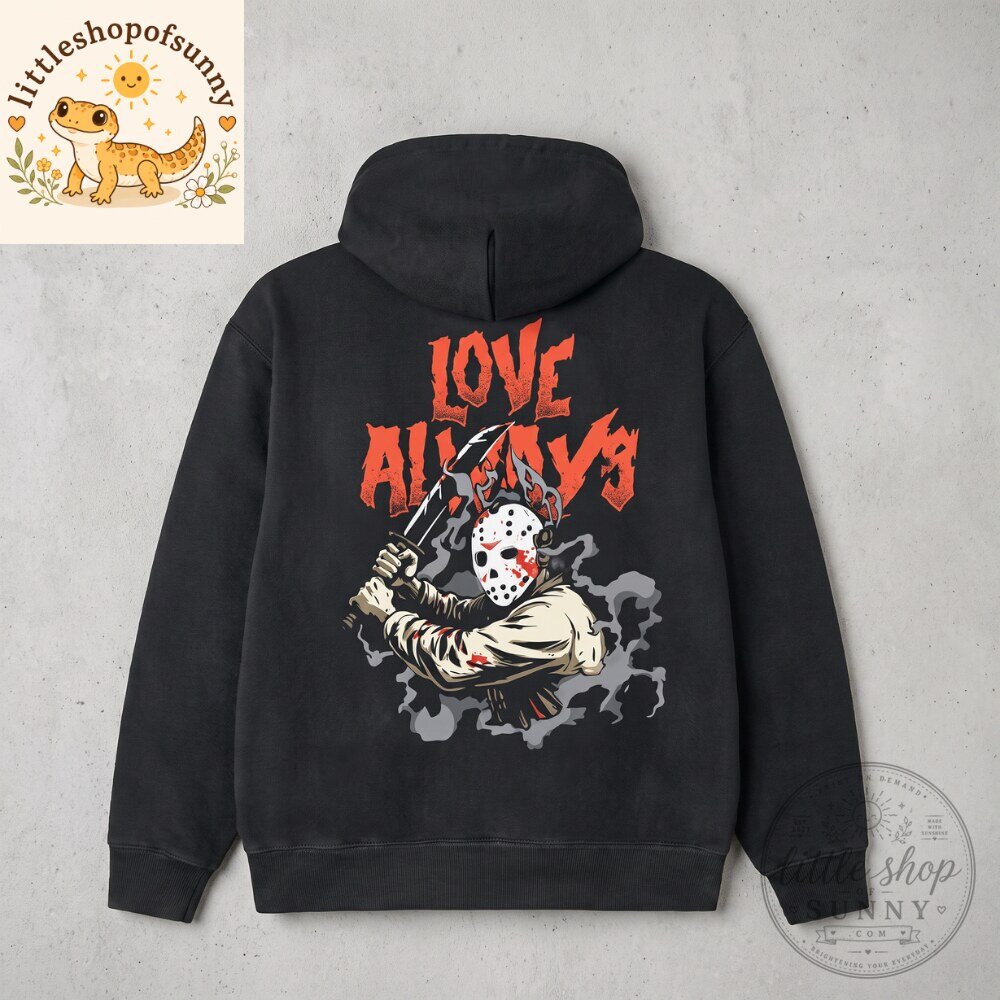 Love Always Graphic Black Pullover Hoodie 4 Love Always Graphic Black Pullover Hoodie