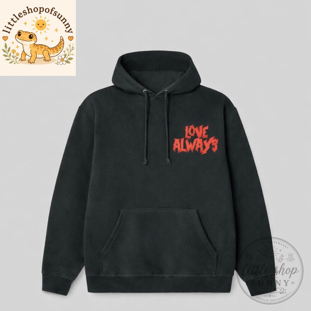 Love Always Graphic Black Pullover Hoodie 5 Love Always Graphic Black Pullover Hoodie