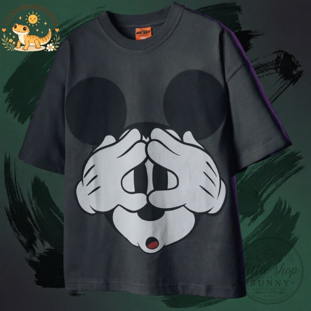 Mickey Mouse Hands Graphic Oversized T Shirt