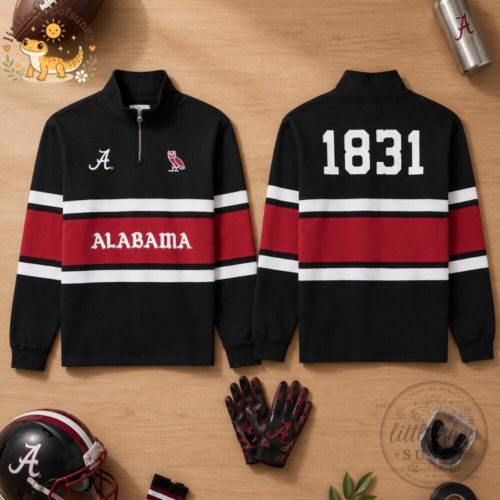 OVO x Alabama Crimson Tide 1831 Long Sleeve Rugby Jersey 3 OVO x Alabama Crimson Tide 1831 Long Sleeve Rugby Jersey