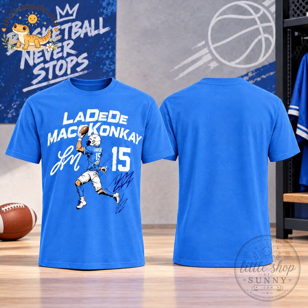 New Ladd McConkey Los Angeles Chargers Blue Graphic T Shirt