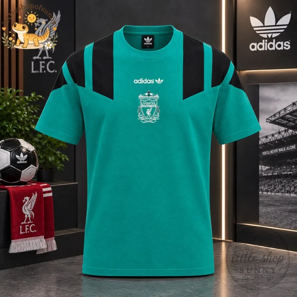 Adidas Liverpool FC Green and Black Retro T Shirt 4 Adidas Liverpool FC Green and Black Retro T Shirt