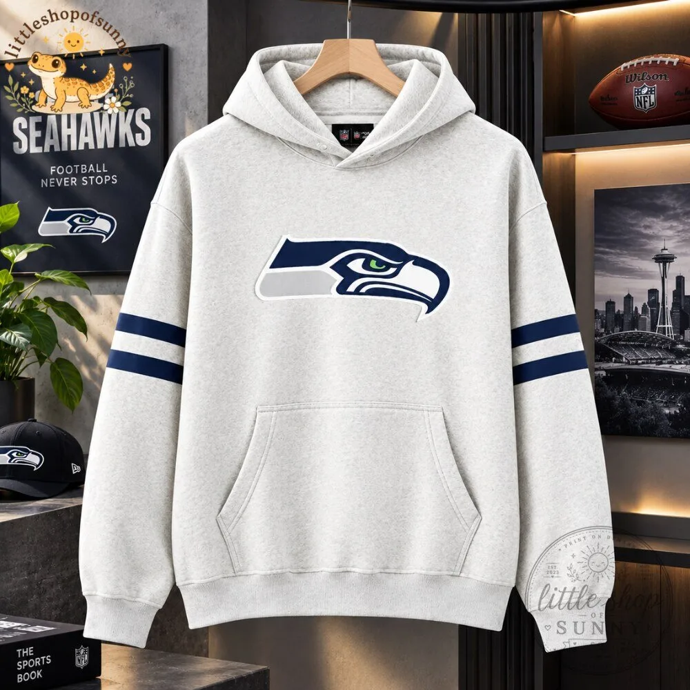 Seattle Seahawks Pullover Hoodie Stripe Sleeves 4 Seattle Seahawks Pullover Hoodie Stripe Sleeves