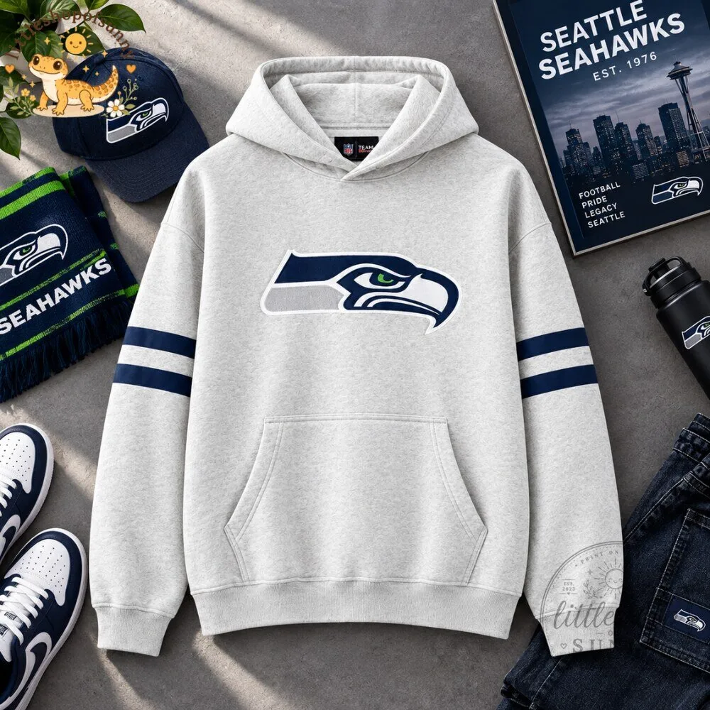 Seattle Seahawks Pullover Hoodie Stripe Sleeves 5 Seattle Seahawks Pullover Hoodie Stripe Sleeves