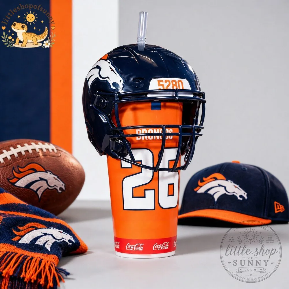 Denver Broncos Helmet Tumbler with Straw 2026 4 Denver Broncos Helmet Tumbler with Straw 2026