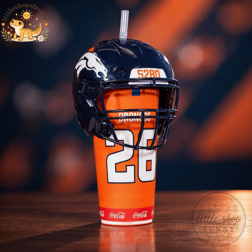 Denver Broncos Helmet Tumbler with Straw 2026 5 Denver Broncos Helmet Tumbler with Straw 2026