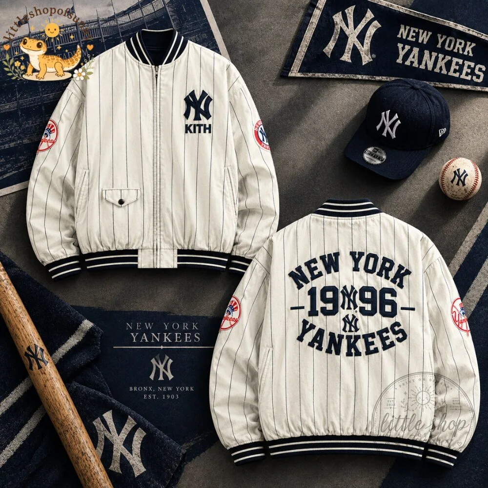 New York Yankees KITH 1996 Pinstripe Zip Varsity Jacket 3 New York Yankees KITH 1996 Pinstripe Zip Varsity Jacket