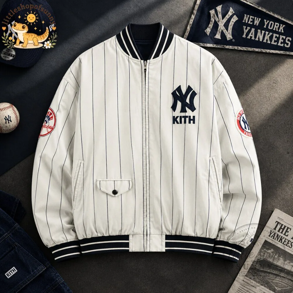 New York Yankees KITH 1996 Pinstripe Zip Varsity Jacket 4 New York Yankees KITH 1996 Pinstripe Zip Varsity Jacket