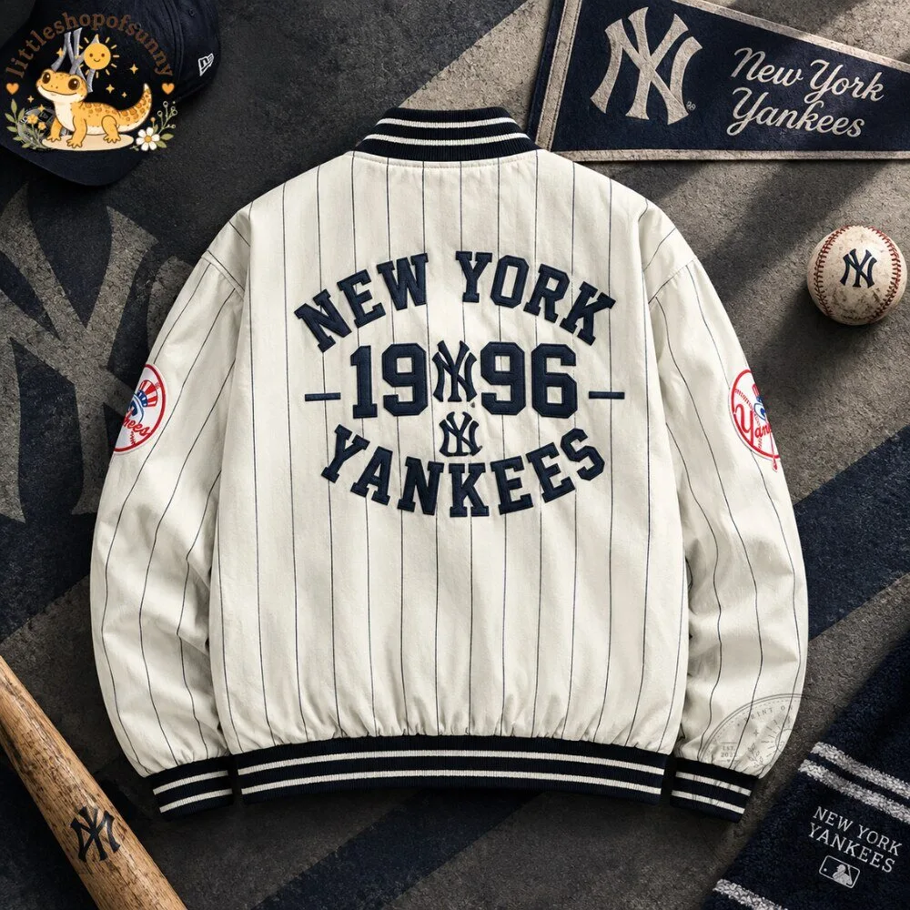 New York Yankees KITH 1996 Pinstripe Zip Varsity Jacket 5 New York Yankees KITH 1996 Pinstripe Zip Varsity Jacket