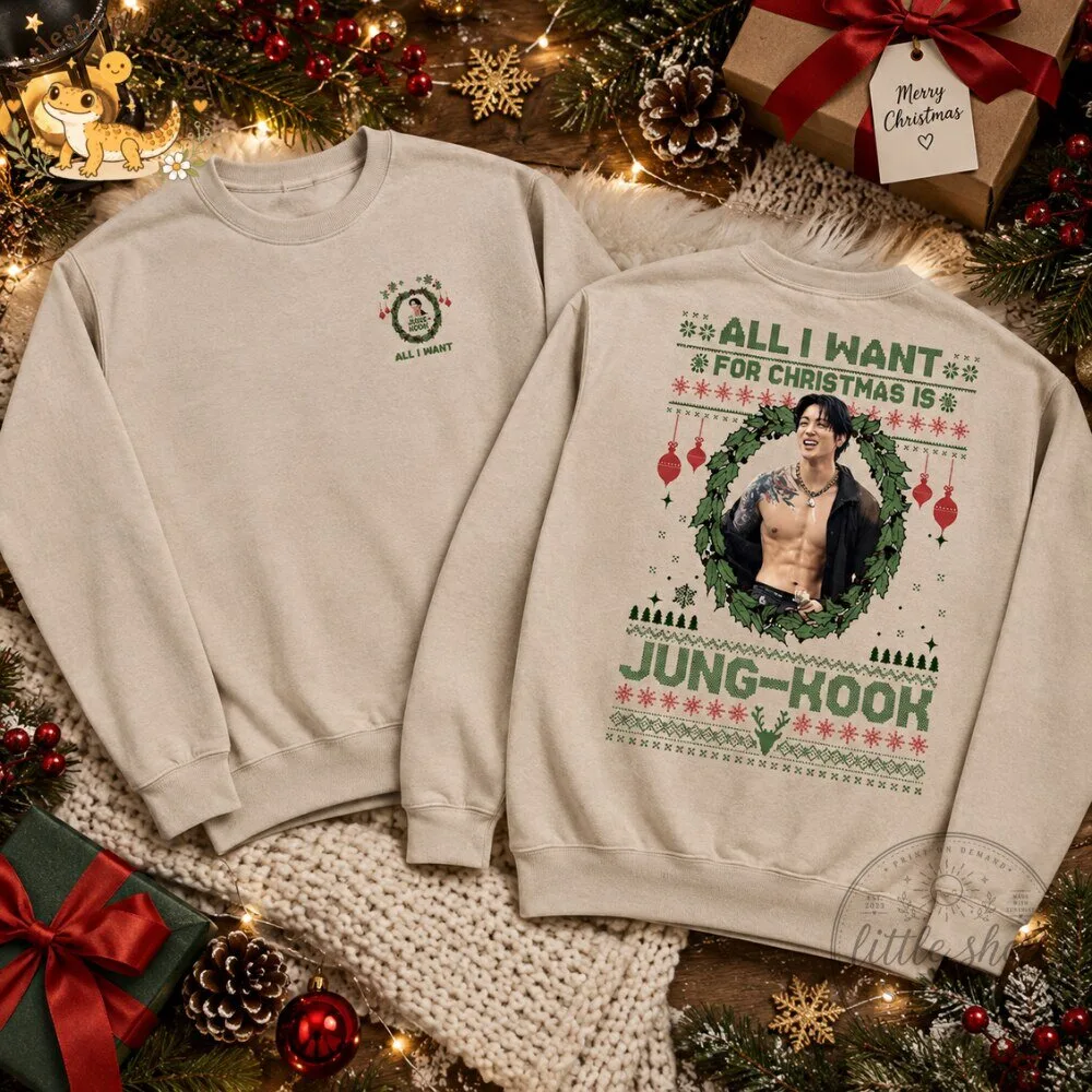 All I Want For Christmas Is Jung Kook Christmas Sweater Beige Sweatshirt