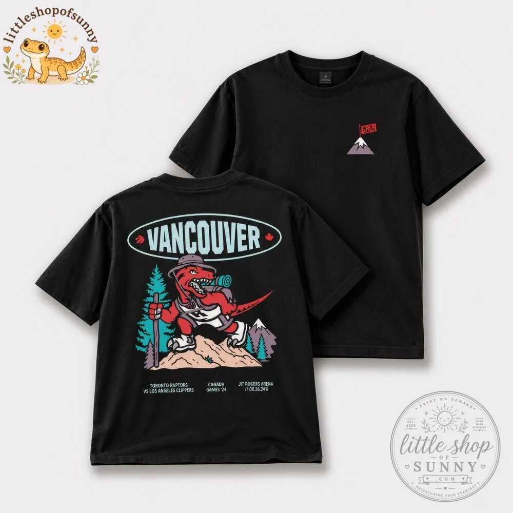Vancouver Dinosaur Hiking Graphic T Shirt 5 Vancouver Dinosaur Hiking Graphic T Shirt