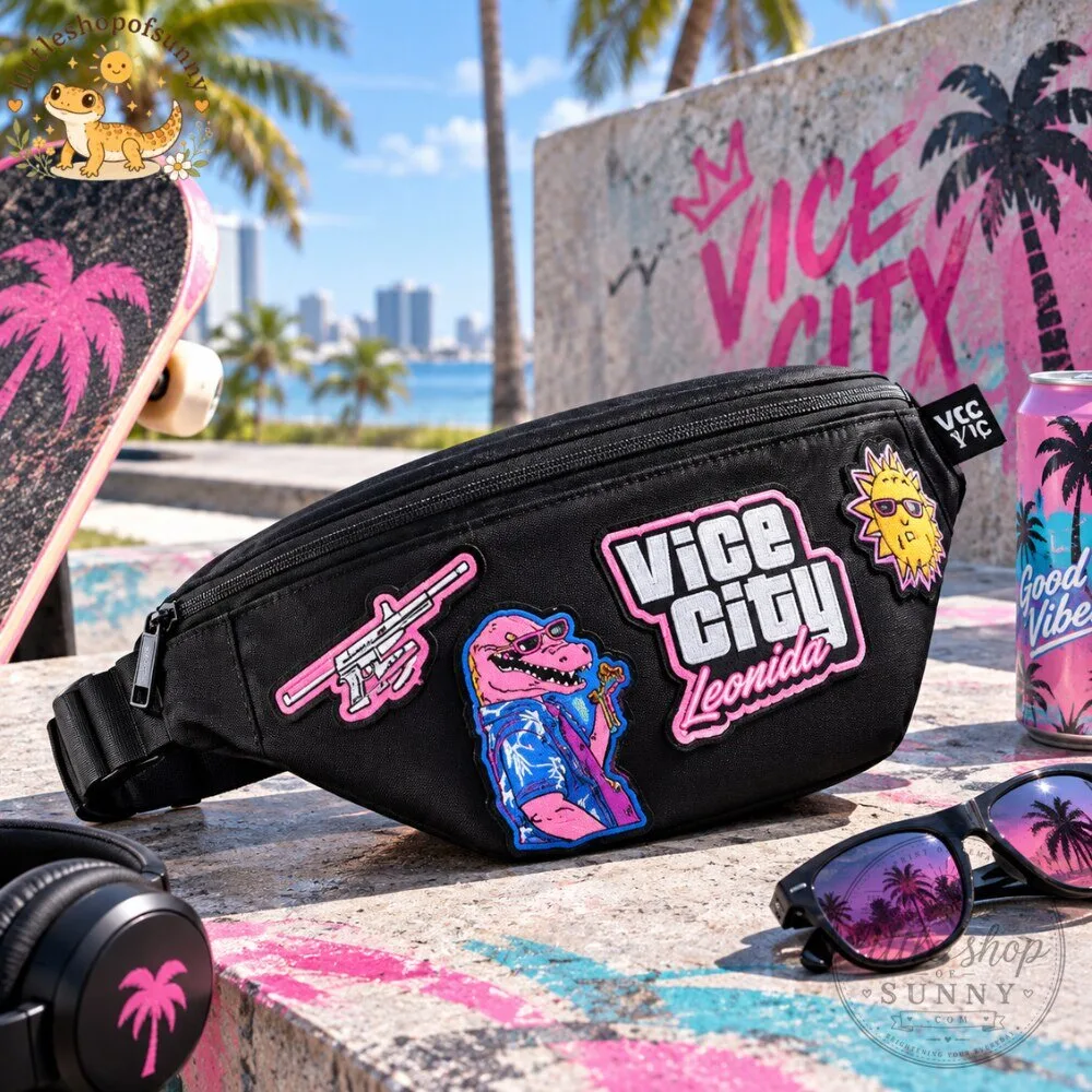 GTA 6 Vice City Leonida Fanny Pack Streetwear Black Waist Bag 2026