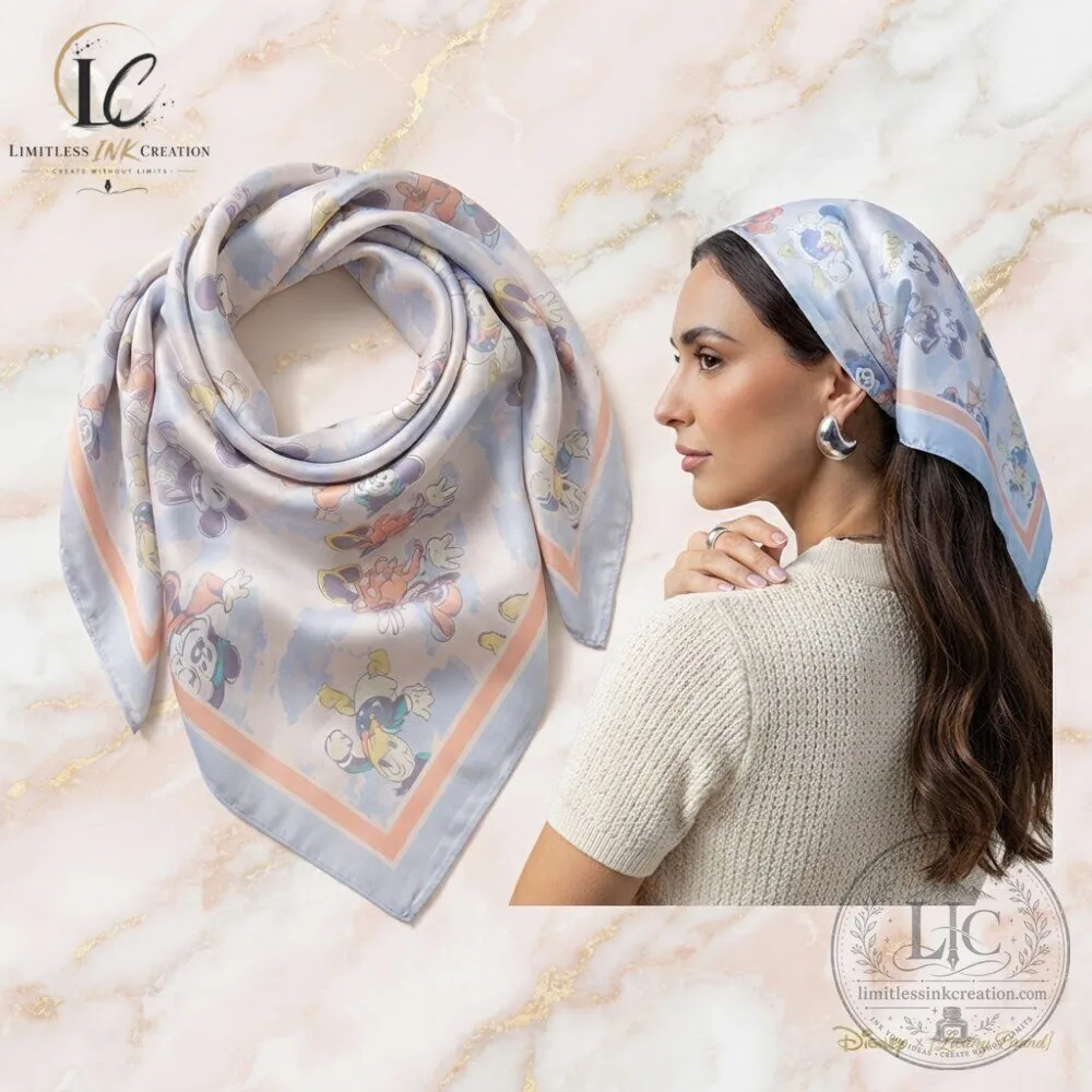 Disney Mickey Mouse Premium Pastel Square Head Scarf 4 Disney Mickey Mouse Premium Pastel Square Head Scarf