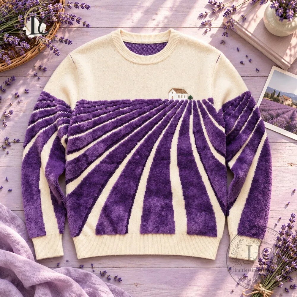 Trending 2026 Lavender Field Knit Sweater YITAI Style Knitwear 6 Trending 2026 Lavender Field Knit Sweater YITAI Style Knitwear