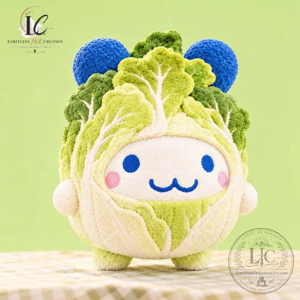 Chonky Crochet Cabbage Fairy Plushie Kawaii Vegetable Toy 5 Chonky Crochet Cabbage Fairy Plushie Kawaii Vegetable Toy
