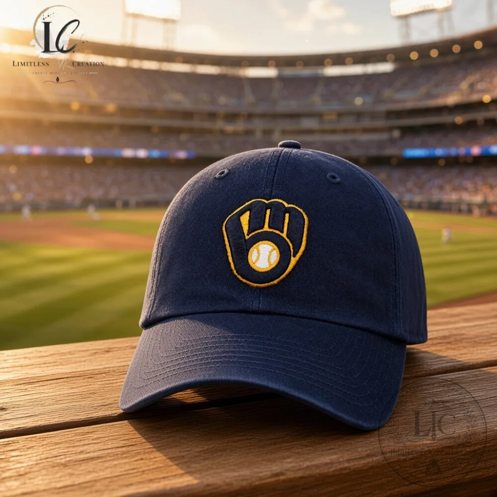 Milwaukee Brewers 47 Clean Up Hat Classic Ball Glove Logo 6 Milwaukee Brewers 47 Clean Up Hat Classic Ball Glove Logo