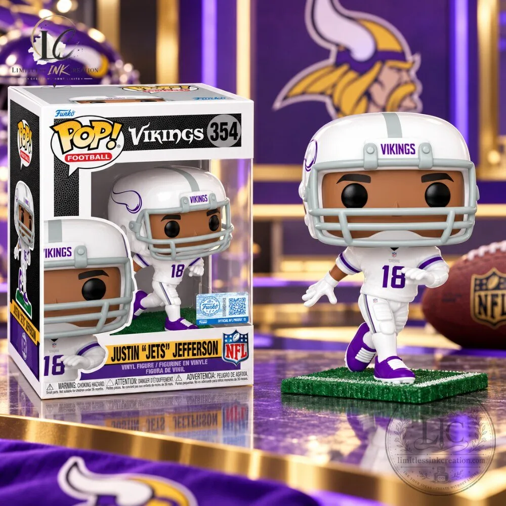 Funko Pop NFL Vikings Justin Jefferson Lids Exclusive Vinyl Figure 4 Funko Pop NFL Vikings Justin Jefferson Lids Exclusive Vinyl Figure