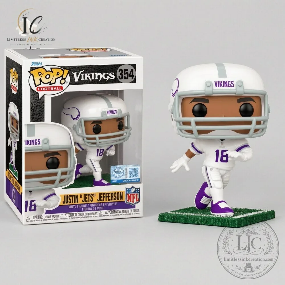 Funko Pop NFL Vikings Justin Jefferson Lids Exclusive Vinyl Figure 6 Funko Pop NFL Vikings Justin Jefferson Lids Exclusive Vinyl Figure