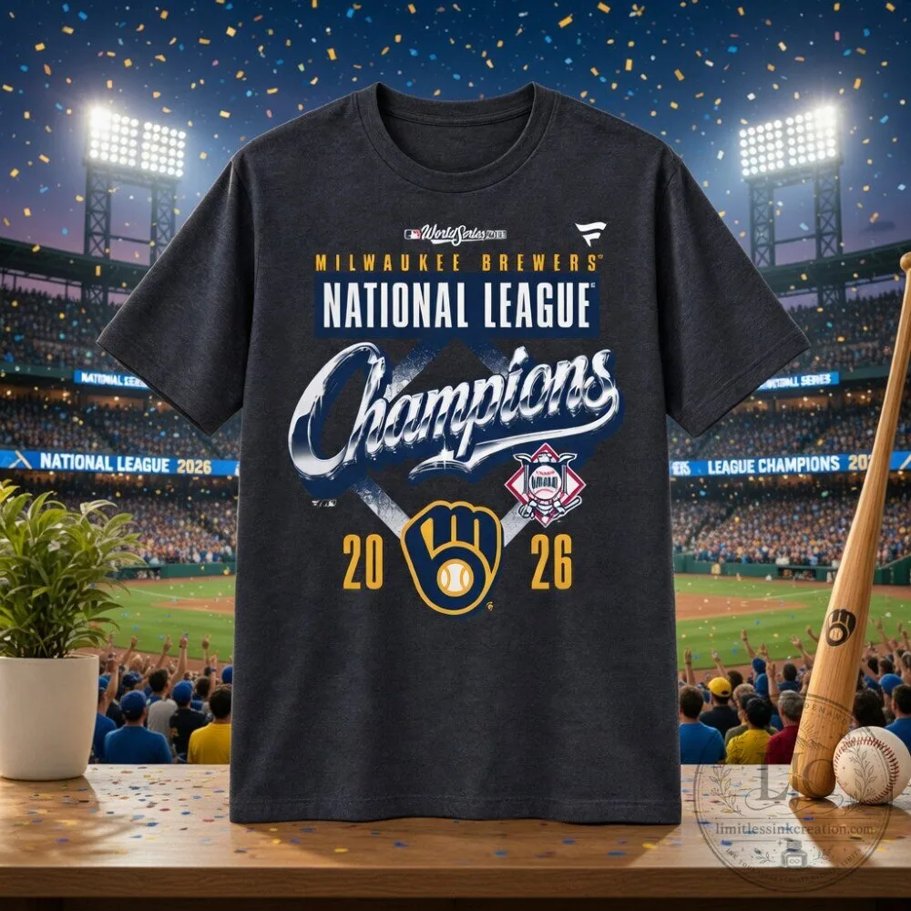 Milwaukee Brewers 2026 NL Champions Locker Room T Shirt 6 Milwaukee Brewers 2026 NL Champions Locker Room T Shirt