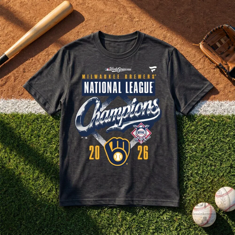 Milwaukee Brewers 2026 NL Champions Locker Room T Shirt 9 Milwaukee Brewers 2026 NL Champions Locker Room T Shirt