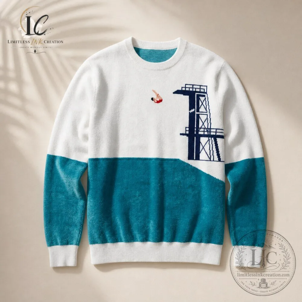 Custom Knit High Dive Graphic Sweater Crewneck 4 Custom Knit High Dive Graphic Sweater Crewneck
