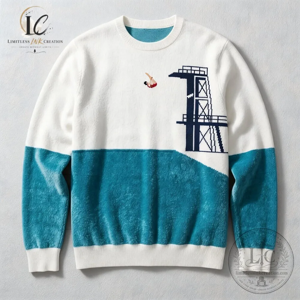 Custom Knit High Dive Graphic Sweater Crewneck 6 Custom Knit High Dive Graphic Sweater Crewneck