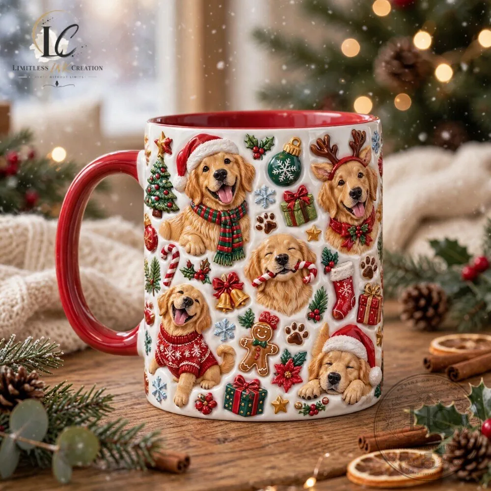 Golden Retriever Christmas Mug Cute Holiday Gift for Dog Lovers 4 Golden Retriever Christmas Mug Cute Holiday Gift for Dog Lovers
