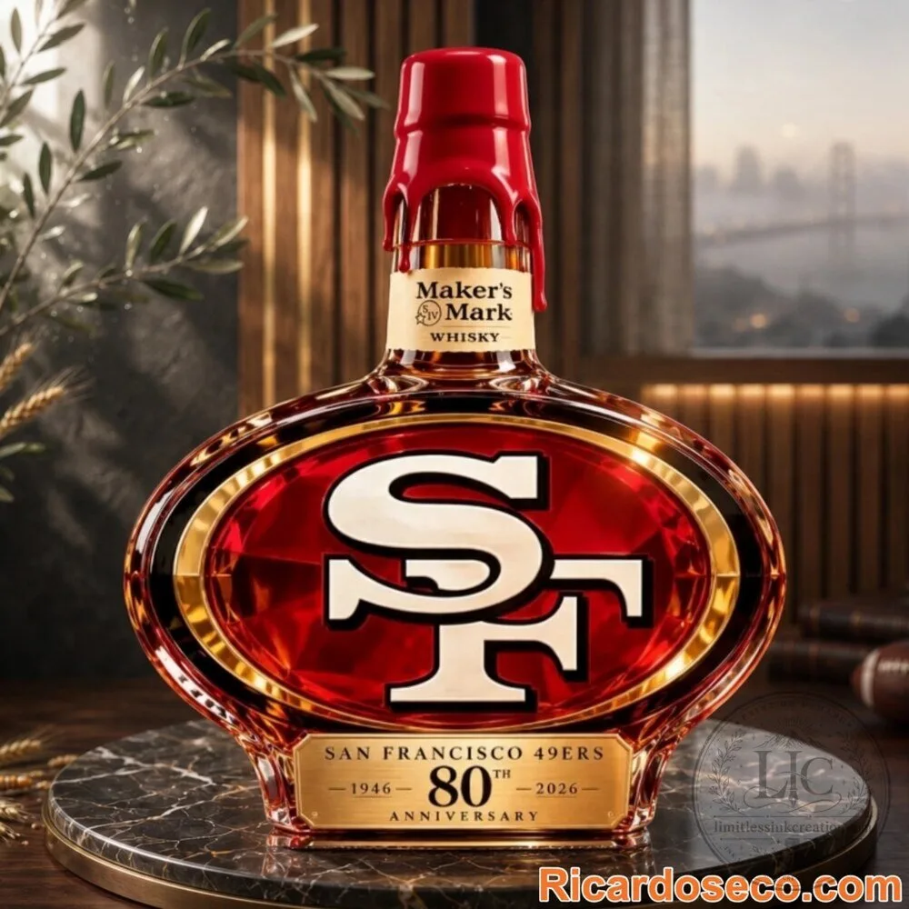Maker's Mark San Francisco 49ers 80th Anniversary Whiskey Decanter 5 Maker's Mark San Francisco 49ers 80th Anniversary Whiskey Decanter