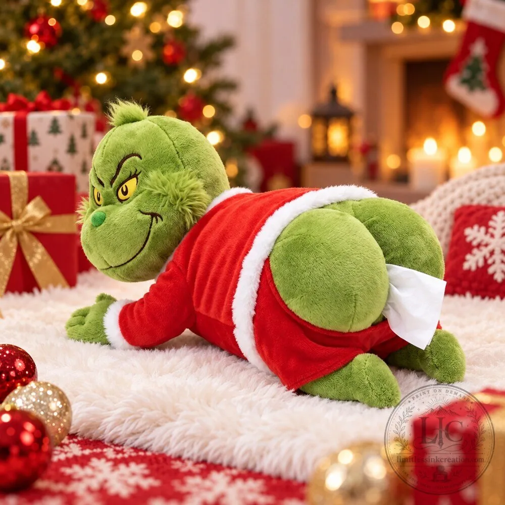 Funny Grinch Butt Plush Tissue Holder Best 2026 Christmas Decor