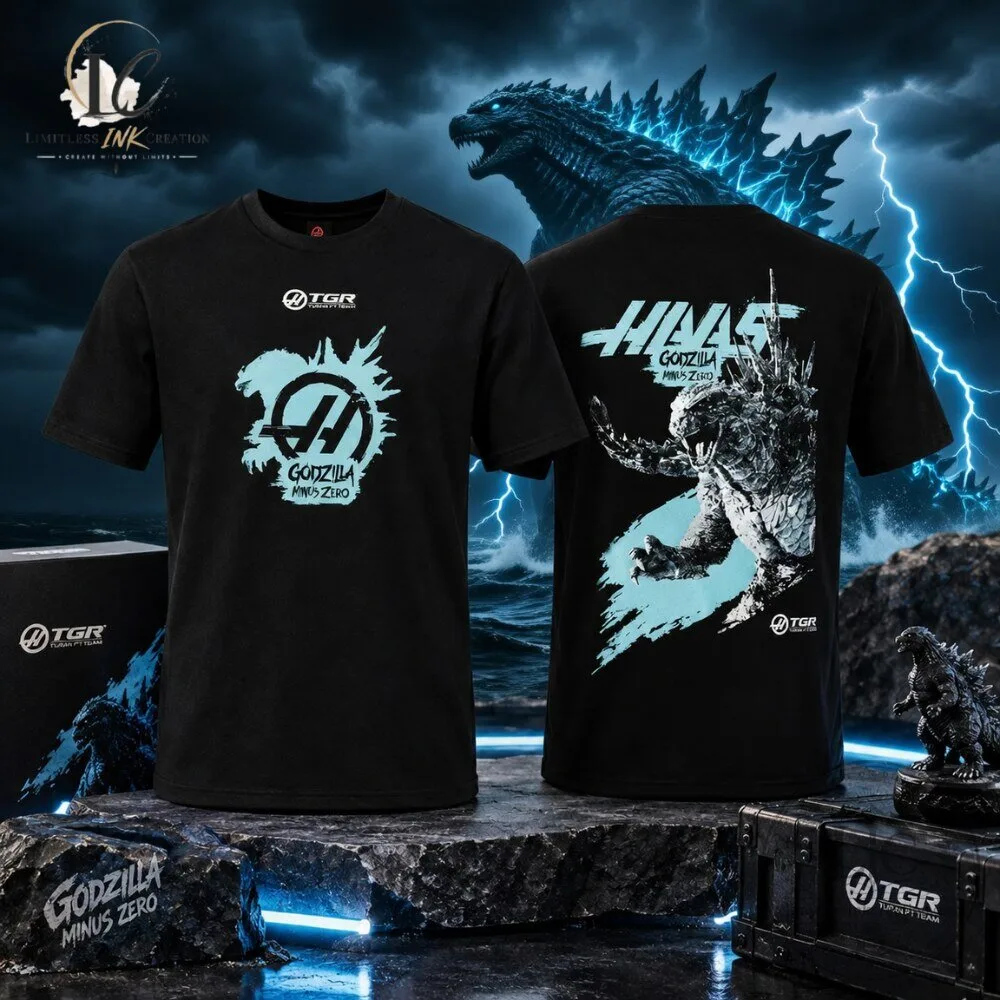 Unisex Haas F1 Team x Godzilla Minus Zero Print T Shirt 6 Unisex Haas F1 Team x Godzilla Minus Zero Print T Shirt