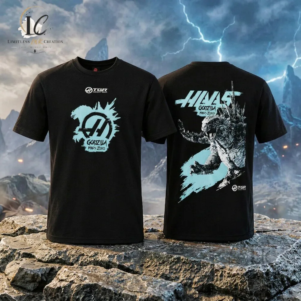 Unisex Haas F1 Team x Godzilla Minus Zero Print T Shirt 7 Unisex Haas F1 Team x Godzilla Minus Zero Print T Shirt