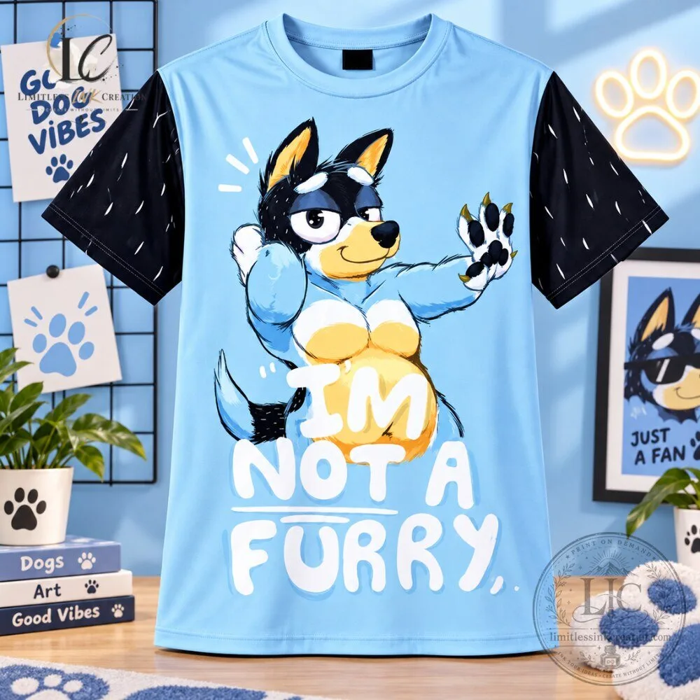 "Top 3 Unique Fan Items: Rangers Zamboni Boat, Bluey Shirt, F1 Tee" 3 I'm Not A Furry Bandit Heeler Bluey T Shirt