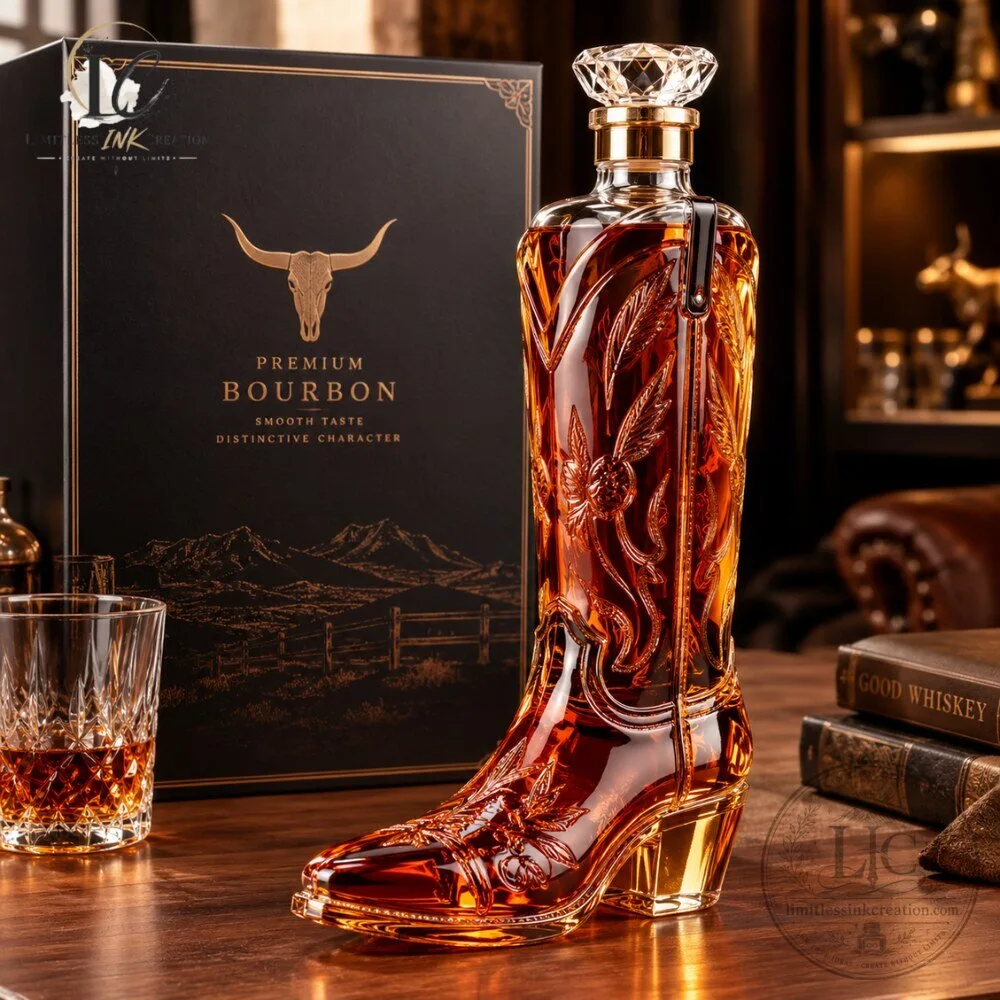 Cowboy Boot Whiskey Decanter Premium 4 Cowboy Boot Whiskey Decanter Premium