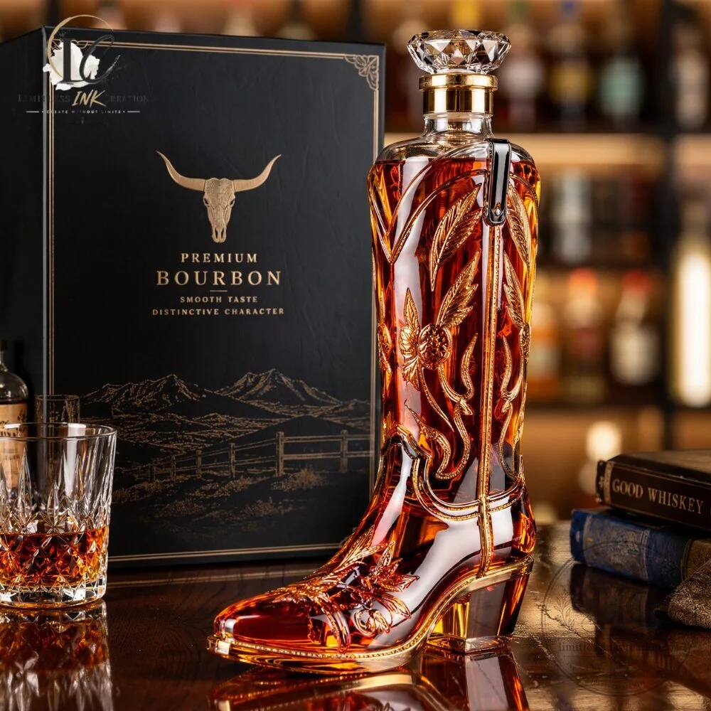 Cowboy Boot Whiskey Decanter Premium 5 Cowboy Boot Whiskey Decanter Premium