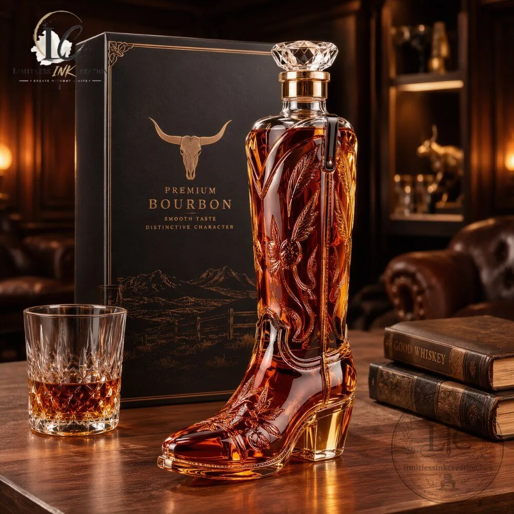 Cowboy Boot Whiskey Decanter Premium 6 Cowboy Boot Whiskey Decanter Premium