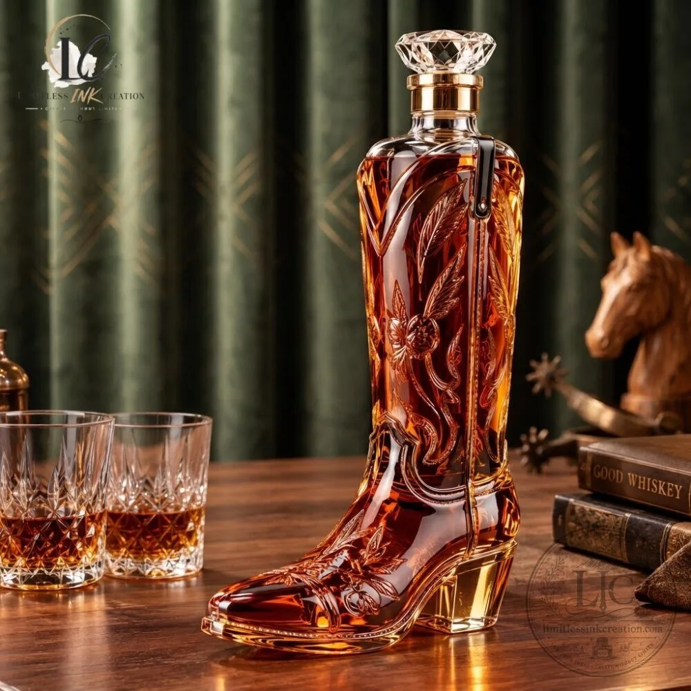Cowboy Boot Whiskey Decanter Premium 7 Cowboy Boot Whiskey Decanter Premium