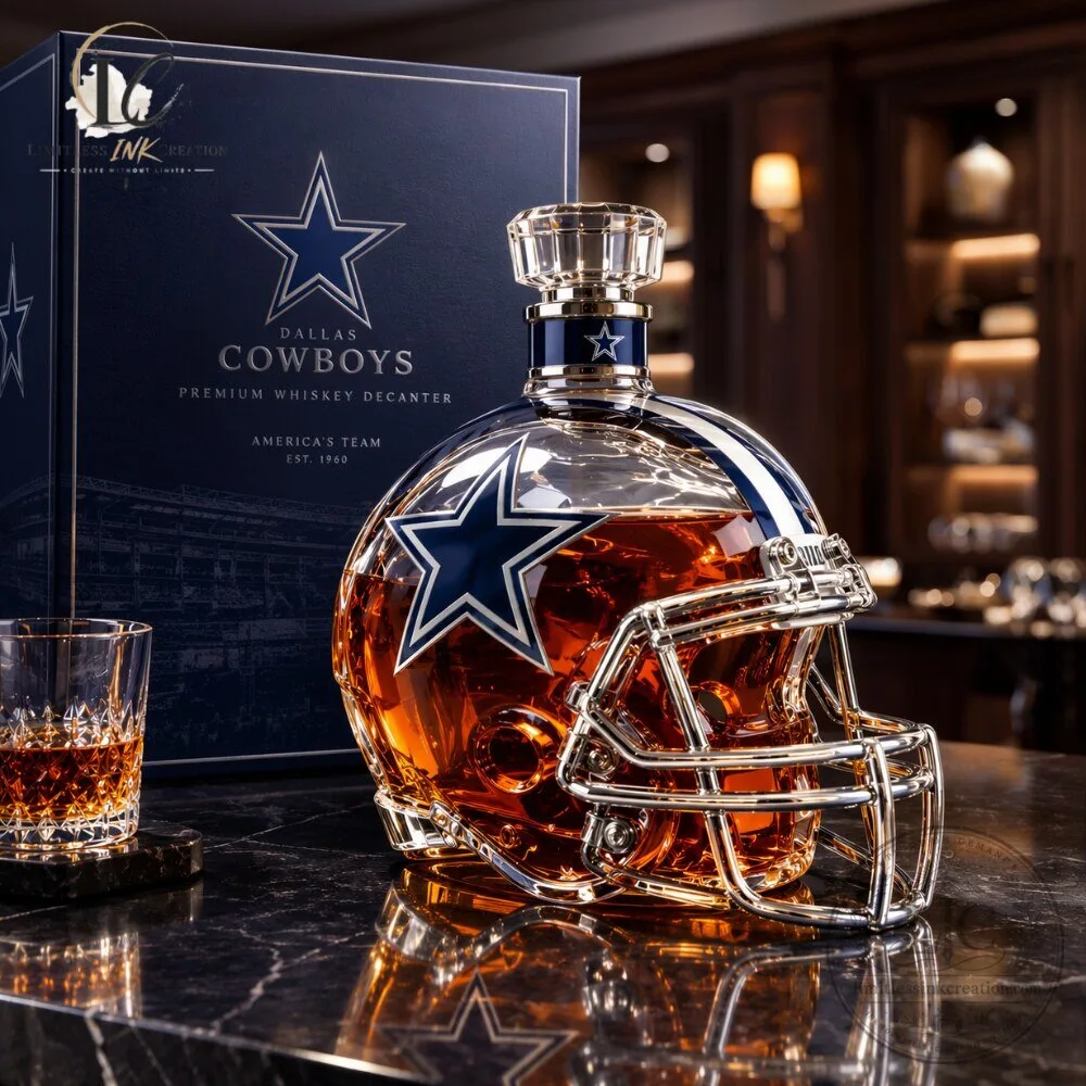 Dallas Cowboys Football Helmet Whiskey Decanter NFL Fan Gift 7 Dallas Cowboys Football Helmet Whiskey Decanter NFL Fan Gift