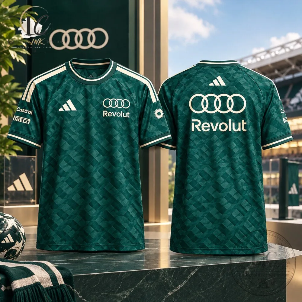 "Discover 2026 Must-Have Ferrari Calendar, Sweater, Jerseys, and Boots" 4 Adidas Audi Revolut F1 Team 2026 Authentic Green Jersey